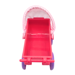 Poussette miniature pour poupée rose et violet