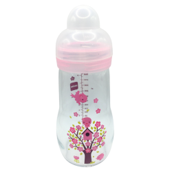 Biberon MAM rose avec motifs oiseaux