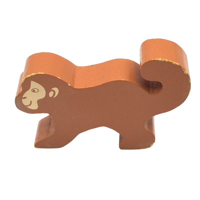 Figurine singe en bois peint pour enfant