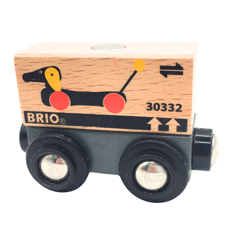Wagon BRIO en bois avec motif chien