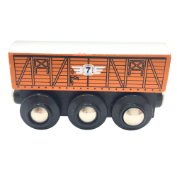 Wagon marchandises miniature en bois pour train