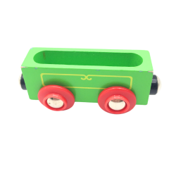 Wagon vert miniature en bois pour train enfant