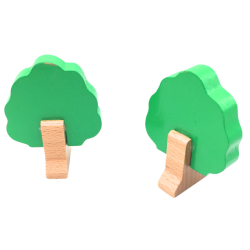 Lot de 2 arbres miniatures en bois