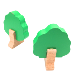 Lot de 2 arbres miniatures en bois