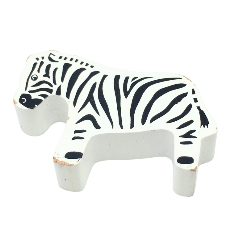 Figurine zèbre en bois pour enfant