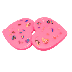 Miroir de poche cœur rose princesse