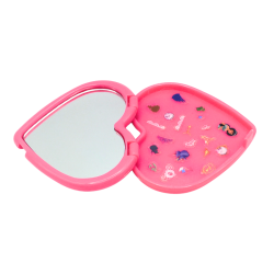 Miroir de poche cœur rose princesse