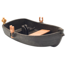 Barque miniature noire pour figurines et jeux