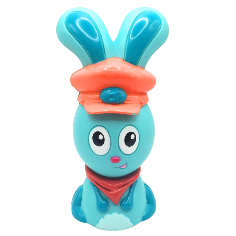 Figurine lapin bleu avec casquette