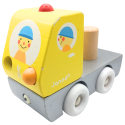 Camion en bois Janod jaune pour enfant
