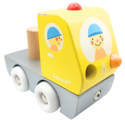 Camion en bois Janod jaune pour enfant