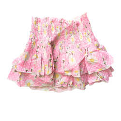 Ensemble fleuri Monnalisa fille haut 7 ans et jupe-short 6 ans
