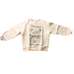 Sweat écru Zara fille 12/13 ans avec ours imprimé