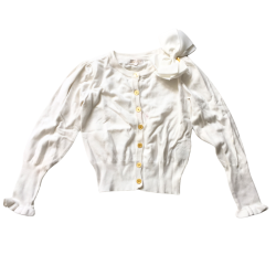 Gilet blanc Angel’s Face fille 10/11 ans avec nœud XXL