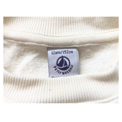 Sweat écru Petit Bateau fille 12 ans avec cœur rouge