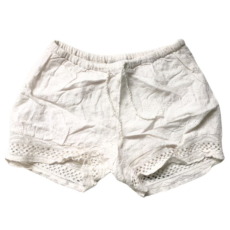Short blanc en broderie anglaise WOW femme taille 2XS