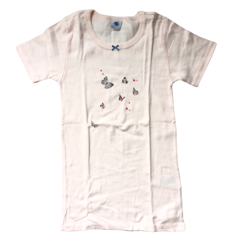 T-shirt rose pâle Petit Bateau fille 12 ans – Motif papillons