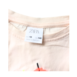 T-shirt beige Zara fille 10 ans avec poire à sequins réversibles