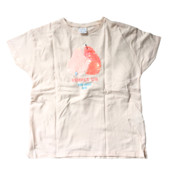 T-shirt beige Zara fille 10 ans avec poire à sequins réversibles