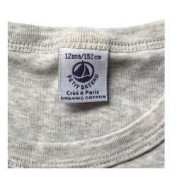 T-shirt gris chiné Petit Bateau fille 12 ans
