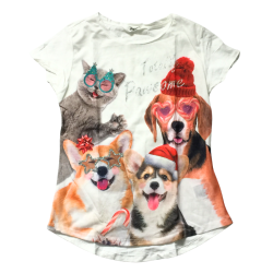 T-shirt H&M animaux festifs écru – 12/14 ans