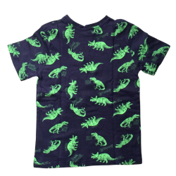 T-shirt Primark bleu marine à dinosaures – 7/8 ans