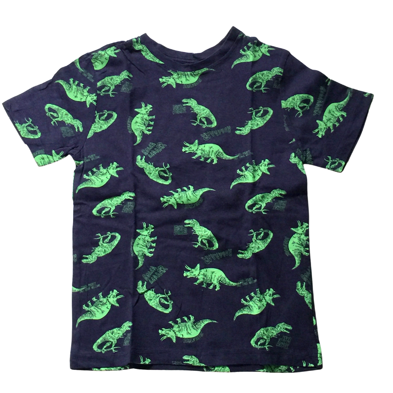 T-shirt Primark bleu marine à dinosaures – 7/8 ans