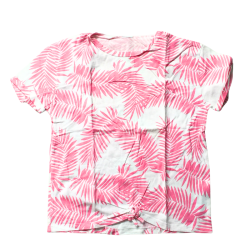 T-shirt Zara blanc à feuilles roses – 11/12 ans