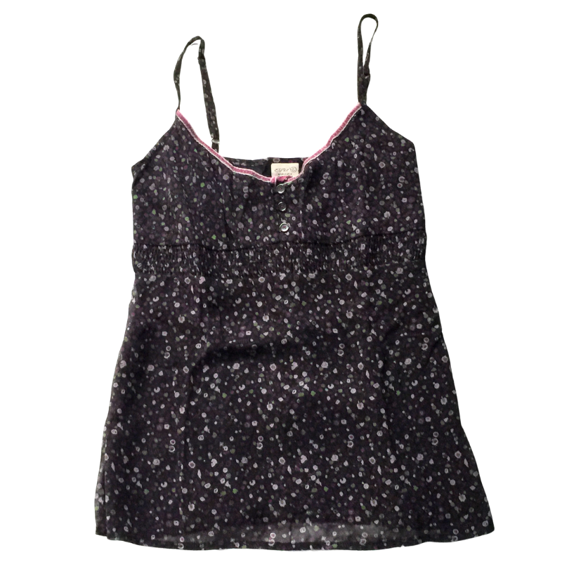 Top à bretelles Esprit noir imprimé fleuri – Taille 34