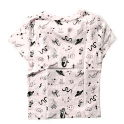 T-shirt H&M rose pâle à motifs – Taille XS