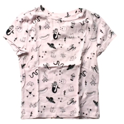T-shirt H&M rose pâle à motifs – Taille XS