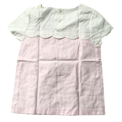 Blouse Jacadi rose pâle et écru – 12 ans