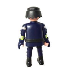 Figurine Playmobil pompier bleu marine
