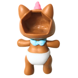 Figurine bébé licorne marron style LOL