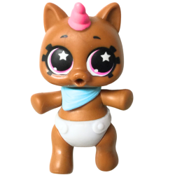 Figurine bébé licorne marron style LOL