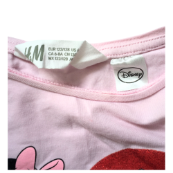 T-shirt manches longues H&M Minnie Love rose – 6/8 ans