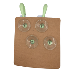 Lot de 4 crochets ventouse marguerite blancs et verts