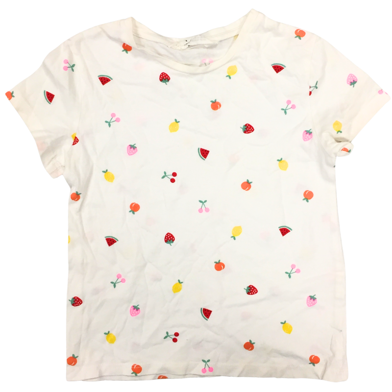 T-shirt H&M blanc imprimé fruits – 4/6 ans