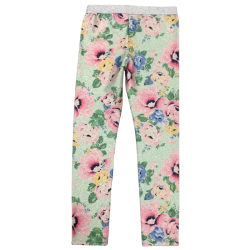 Legging H&M fleuri vert pailleté – 5/6 ans