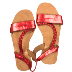 Sandales rouges métallisées – Taille 36