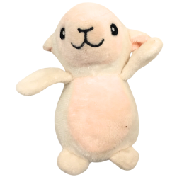 Peluche lapin beige et rose