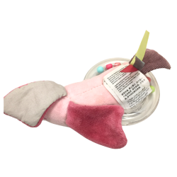 Doudou hochet oiseau rose