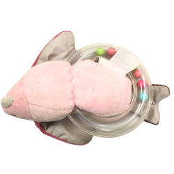 Doudou hochet oiseau rose