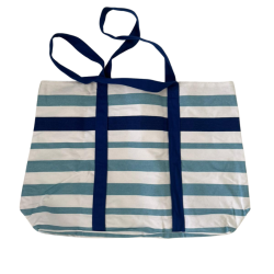 Sac cabas Orlane Paris rayé blanc et bleu