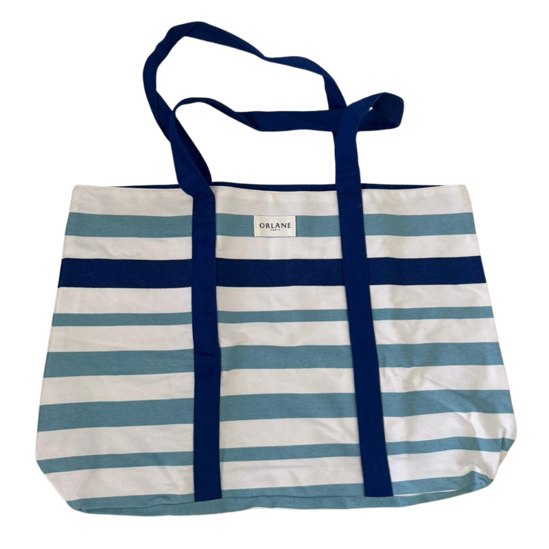 Sac cabas Orlane Paris rayé blanc et bleu