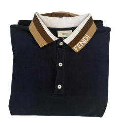 Polo enfant Fendi 10 ans bleu marine — taché
