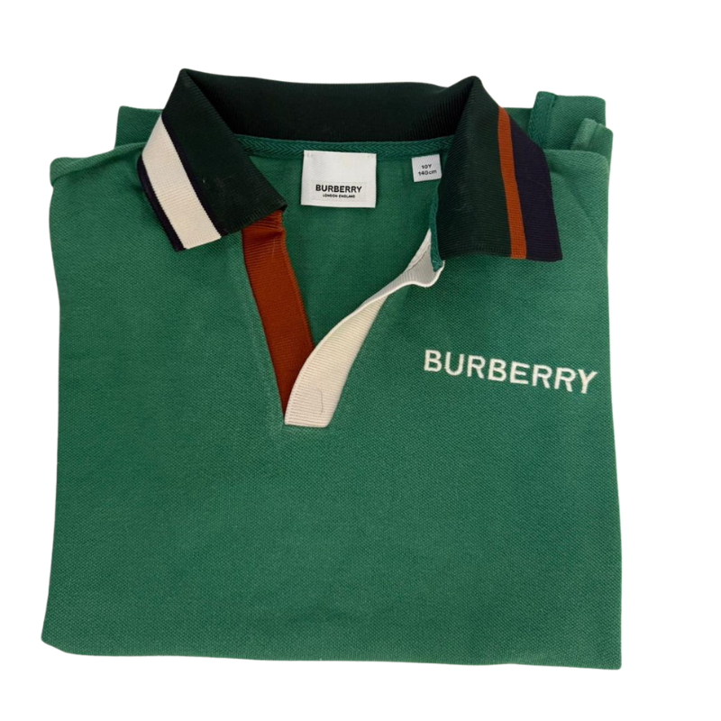 Polo enfant Burberry vert — 10 ans / 140 cm — Bon état