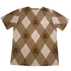 T-shirt enfant Burberry Kids motif losanges et oursons – Beige/Camel – 8 ans / 128 cm