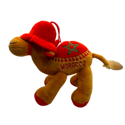 Peluche dromadaire Maroc – Souvenir Morocco – Marron et rouge