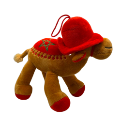 Peluche dromadaire Maroc – Souvenir Morocco – Marron et rouge